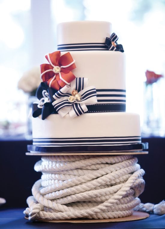 Beach Wedding Ideas: nautical wedding cake